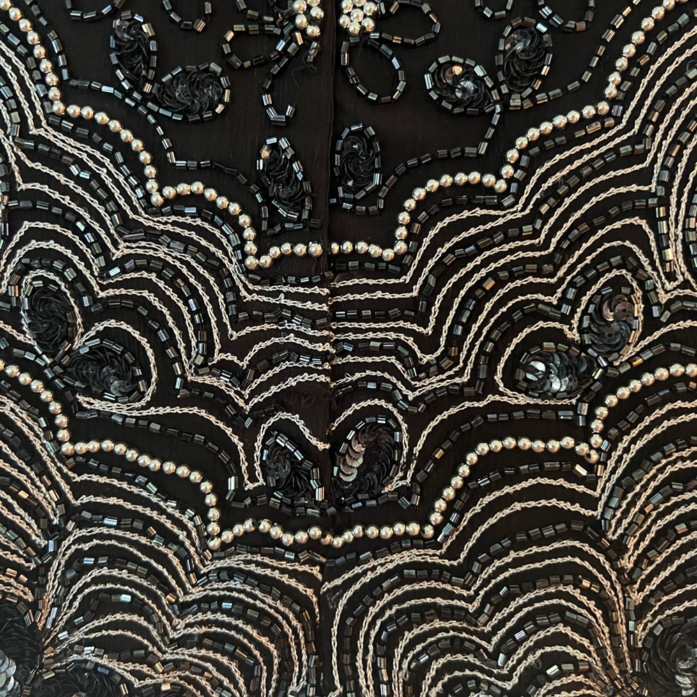 Papell Boutique Black Beaded Evening Dress - Picture 5 of 5
